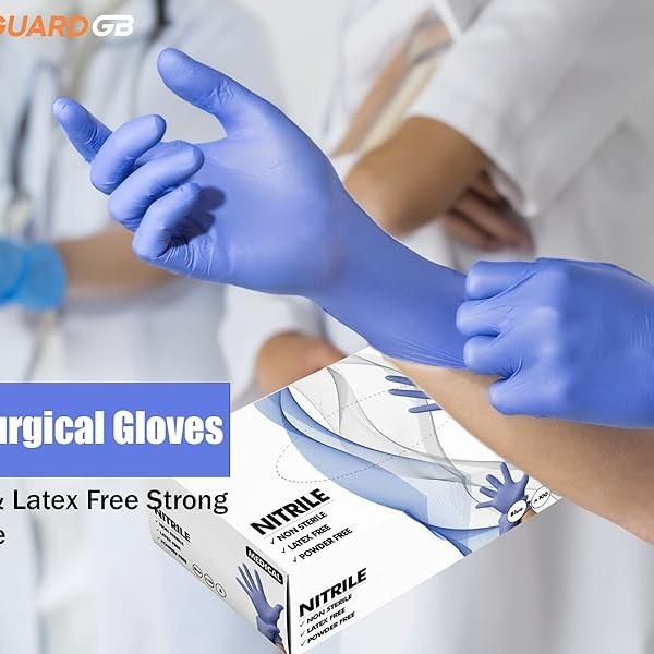 400X 4 Boxes Of 100 Gloves SuperTouch Super Strong Nitrile Gloves Disposable | Blue Surgical Gloves Powder & Latex Free Strong & Flexible Multi Sector Purpose Use Bulk All Sizes 7