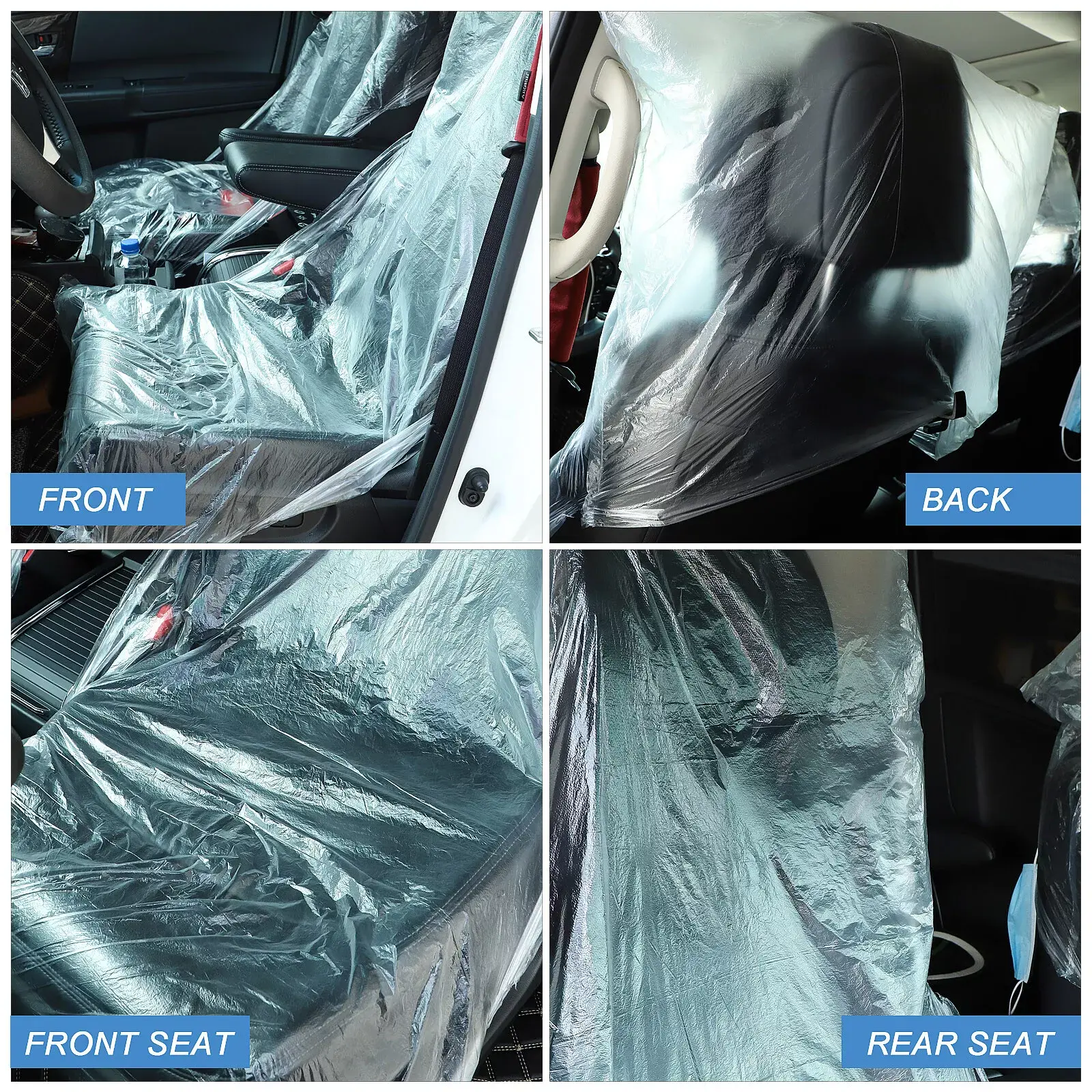 100 Disposable Plastic Car Seat Covers Vehicle Cover Valet Roll Protective