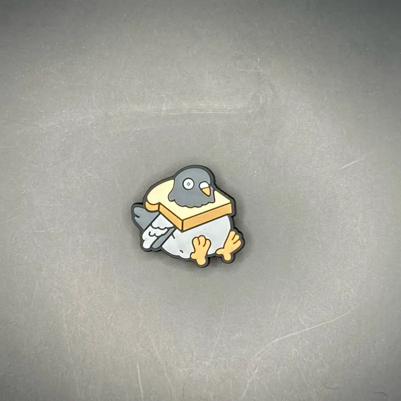 Pigeon in Bread Croc Charm | Croc Charms | Jibbitz | Shoe Decorations | Clog Decoration | Footwear Design | Charm Decoration | Price is for 1 Piece 0