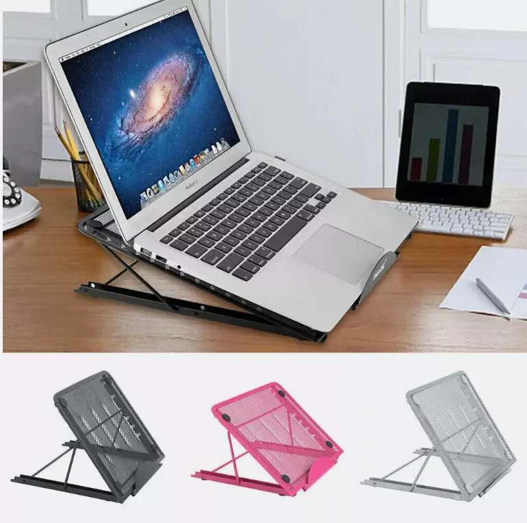 Adjustable Laptop Stand Folding Portable Tablet Desktop Holder Office Support UK