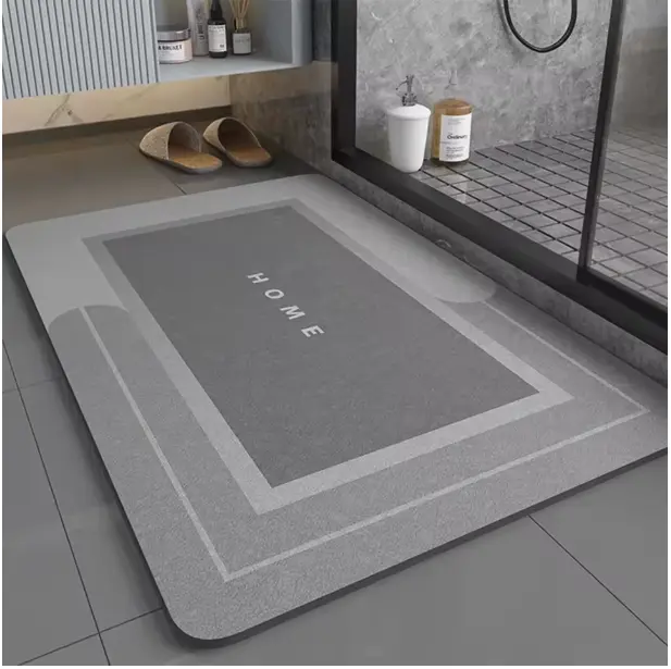 Anti-slip Super absorbent bathroom mat Modern simple diatom mud floor mat bathroom dirt-resistant mat For Kitchen Toilet 2