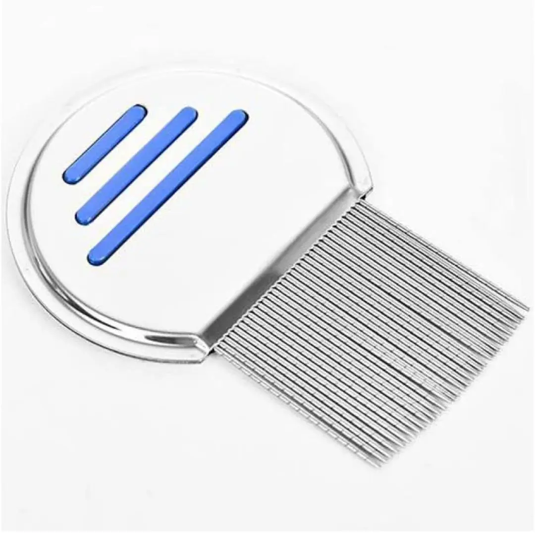 Lice Comb, Stainless Steel Lice Removal Comb, Reusable Metal Headlice Nit Removal Flea Comb with Spiral Grooves, Designed For Rapid Removal of Lice, Nits & Dandruff, and Removes Louse Nits.