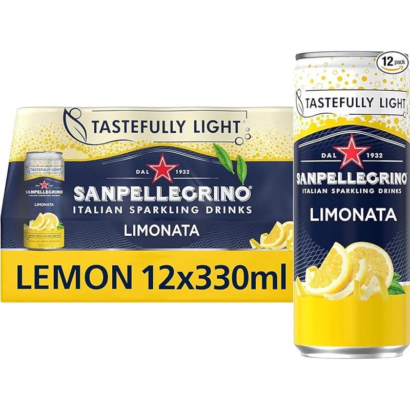 Product Introduction of San Pellegrino Italian Sparkling Drinks Tastefully Light Sparkling Lemon Canned Soft Drink 12 x 330ml | 73k Cals per Can Beverage 3
