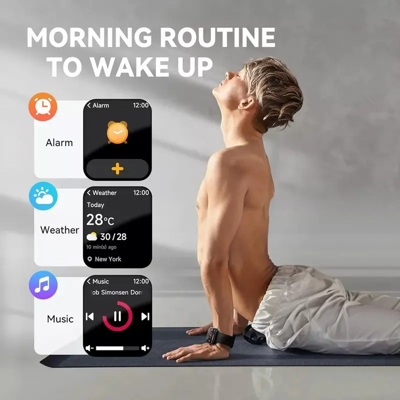 Alexa Smart Watch Calls Bluetooth Heart Rate Blood Pressure iPhone Samsung Wearable Gadget Monitoring Smartphone Wristwatch 4