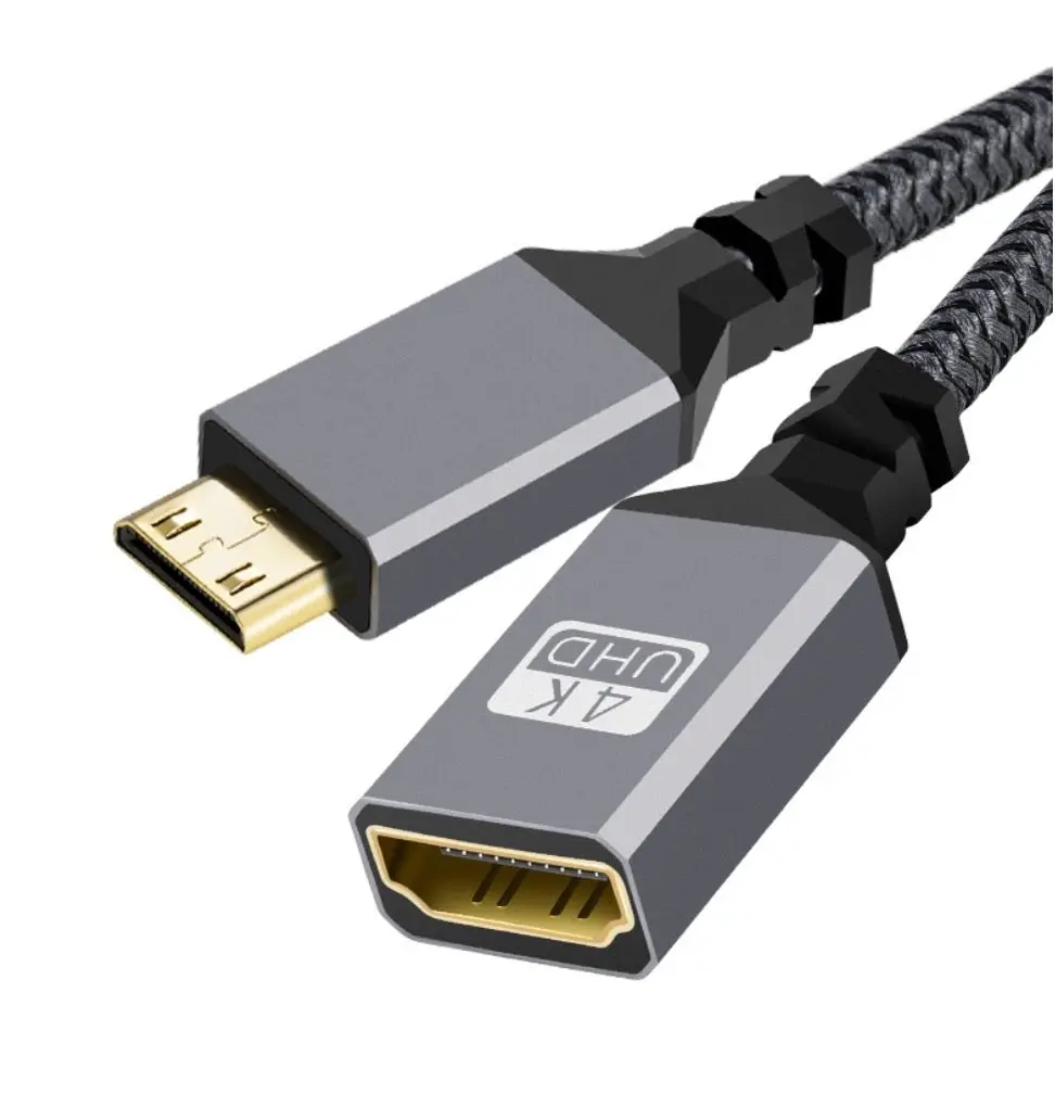 Mini HDMI Male to Standard HDMI Female Cable 4K@60Hz 0.2m