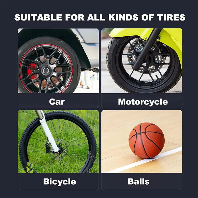 Car Tyre Inflator Cordless Digital USB Rechargeable Tire Air Compressor Pump 8