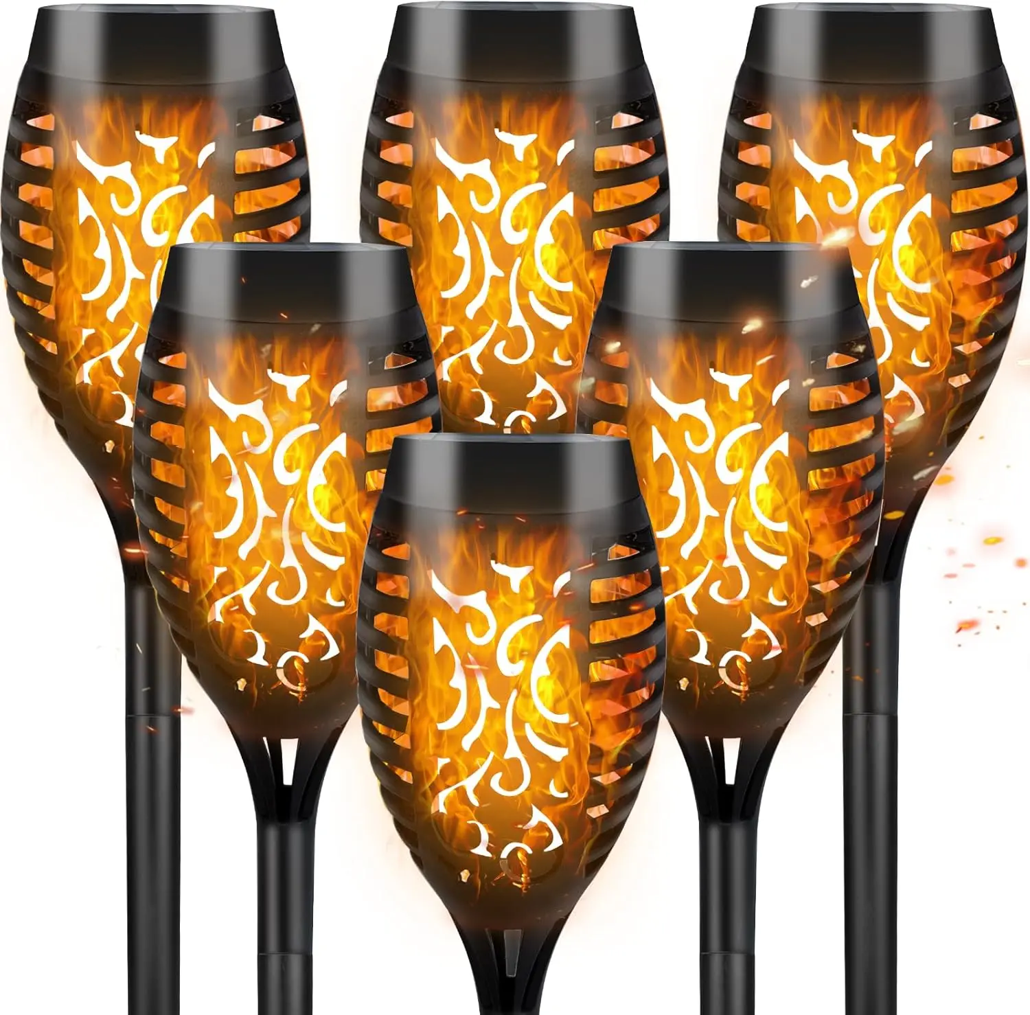Solar Lights Outdoor Garden, 6 Pack Solar Flickering Dancing Flame Lights, Waterproof Solar Torch Lights Landscape Lighting for Garden Patio Pathways Lawn Yard Decoration