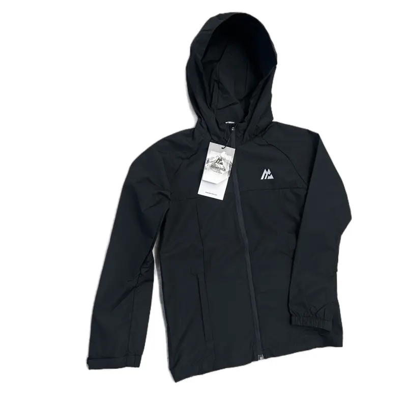 Boys Montirex Windbreaker Hooded Tracksuit Top Black Full Zip New Boys: XS,S,M,L Hail Wind Jacket Raincoat Zip Through