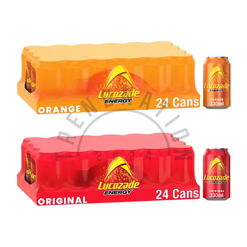 Lucozade Energy Cans 24 Pack (24 x 330ml) Original and Orange Flavour Fizzy Drinks Sport Beverage 1
