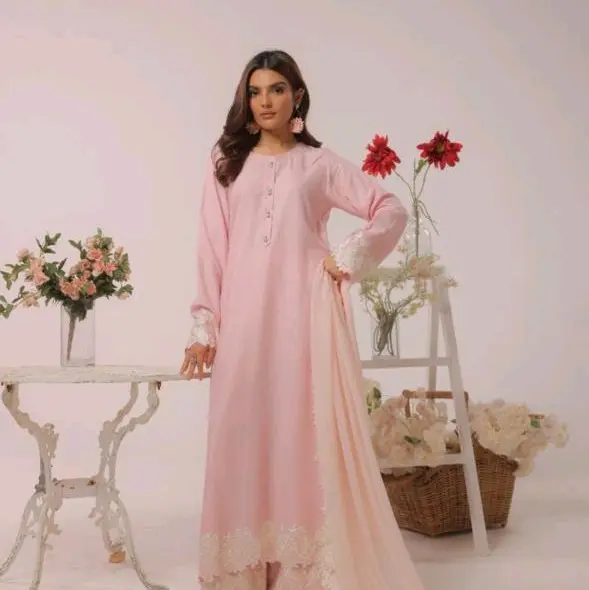 PINK EMBROIDERY LINEN SUIT 3