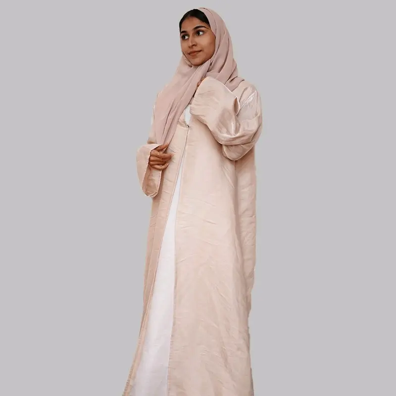 Simply Rotana Plain Long Sleeve 2pc Abaya with Shimmery Fabric & Matching Belts shimmer cloth with white shimmer inner and outside gown 2