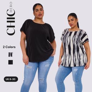 2025 Chichero Women's Printed Pleated Casual Comfort Top