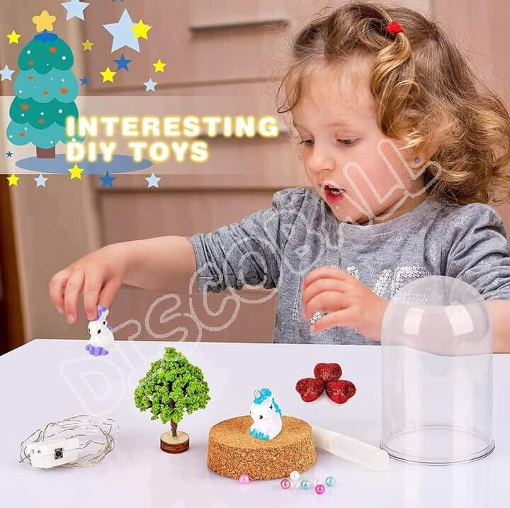 DIY Double Unicorn Night Light Create Your Own Mini Landscape Craft Kit For Baby 7