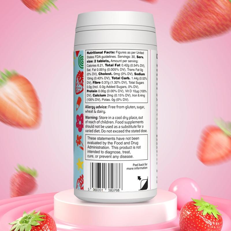 Vegetology Vegan Kids Strawberry Flavoured MultiVit – Chewable Immune, Energy & Growth Support for Ages 4+ | 60 Tablets 4