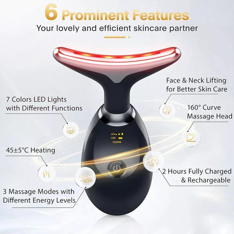 7 in 1 Red Light Therapy Anti Aging Face Neck Massager Electric Face Lift Device for Facial Comfort skincare machine beauty 4