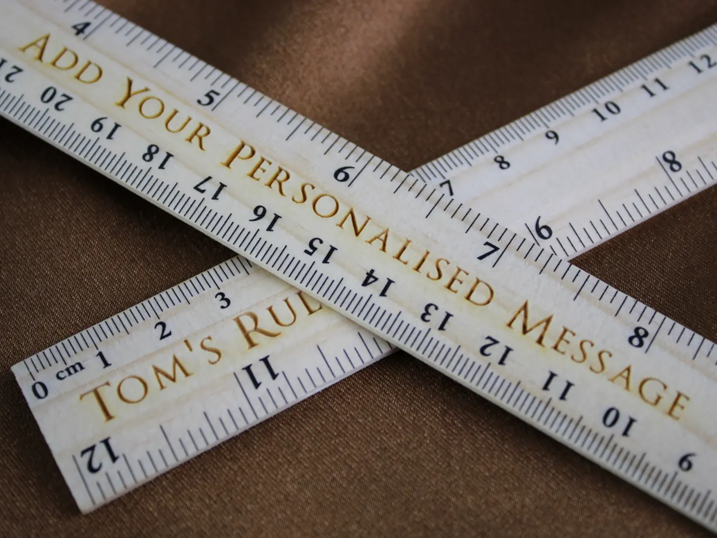 Set of 2 Personalised Wood Handmade Engraved Ruler 30 cm or 12 Inch