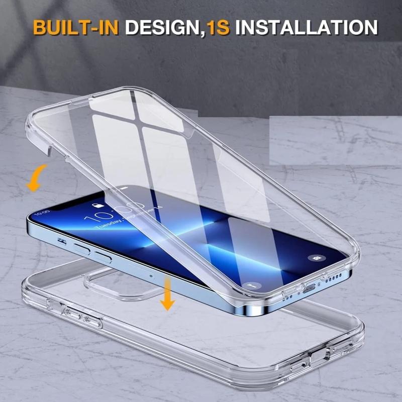 Clear Hybrid Shockproof 360 Case For iPhone 15 14 14 Pro 13 12 Pro Max 11 8 7 SE 1
