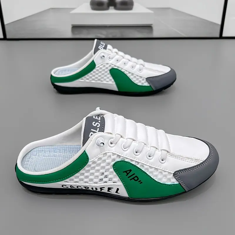 Breathable Men's Slip On Non Slip Casual Shoes, Summer Trendy Color Block Round Toe Slippers For Outdoor Walking Camping Casual Activities Footwear Boy 4