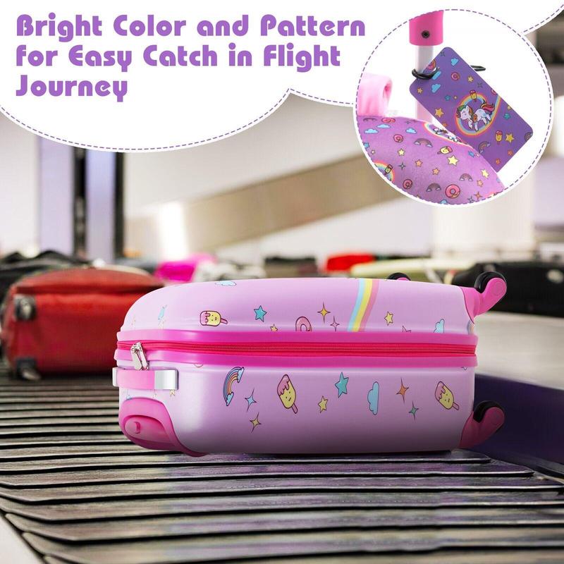 5-Piece Kids Luggage Set – Carry-On Rolling Suitcase with Backpack & Travel Accessories for Children, Lightweight & Durable Unicorn Design 3