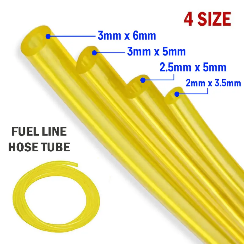 4PCS 4 Sizes Petrol Fuel Gas Pipe Line Hose Tubing for Strimmers Chainsaws Trimmers 1