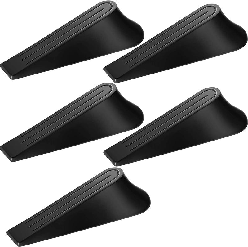 5 Pack Door Stoppers Safety Wedge Rubber Security Non-Slip Door Jammer, Indoor Anti-Skid Durable Door Stop for Floor Ideal for Homes, Offices and Work Shops 0