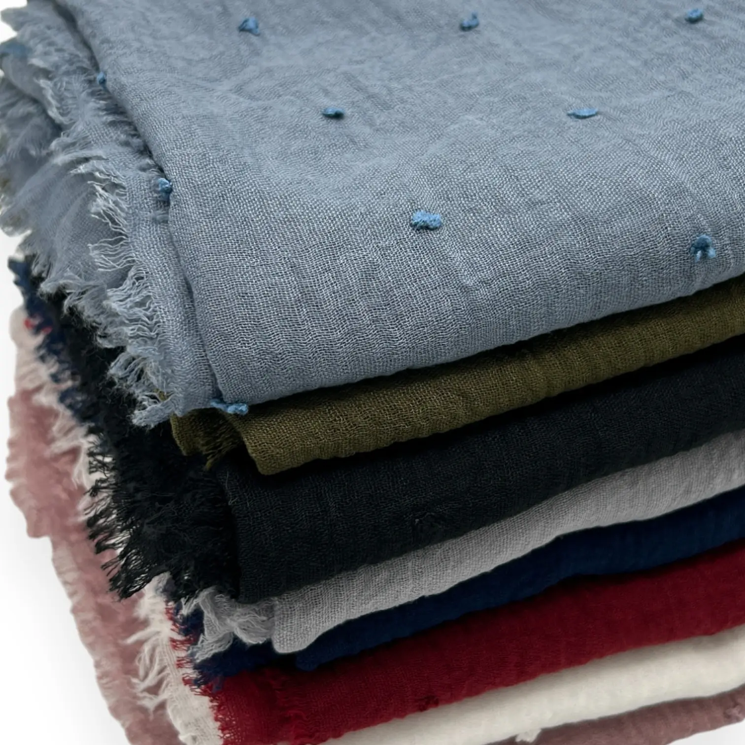 Crinkle Cotton Hijabs - Lightweight and breathable hijab shawl scarf with a dotted pattern