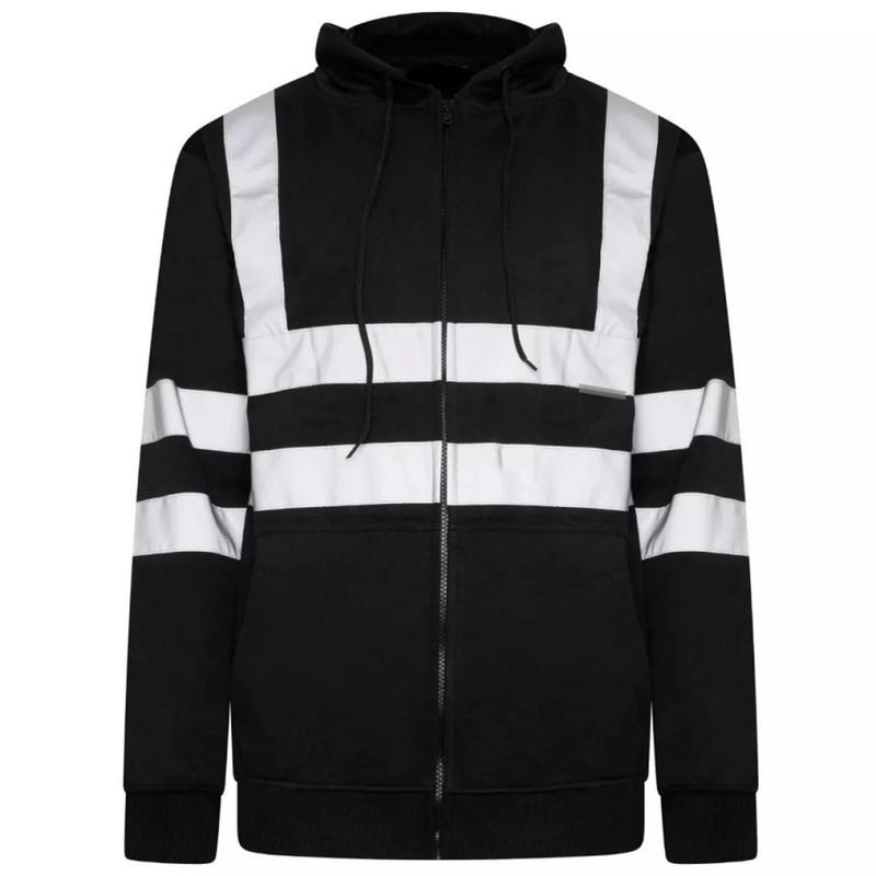 Hi-Vis Reflective Hoodie | Casual & Outdoor Pullover | Warm Fleece, Multi-Pocket Design, Stylish outerwear for high visibility 1