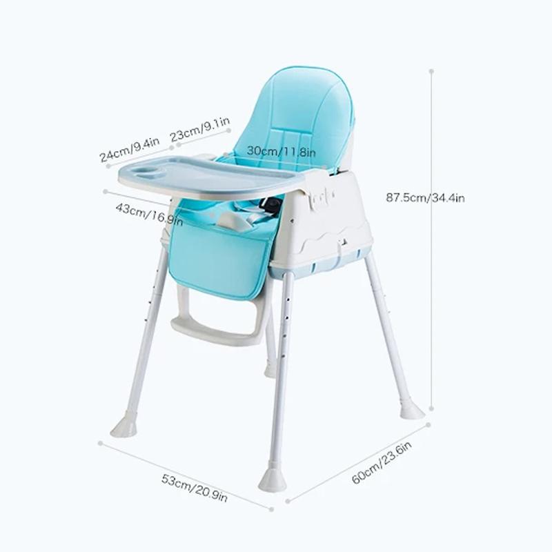 3-in-1 Baby High Chair – Portable, Adjustable, and Comfortable Dining Chair with 3-Point Safety Belt, Foldable Backrest, and Detachable Tray 1