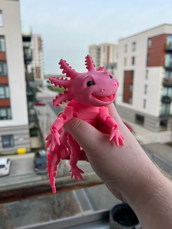 Grab Your 3D Printed Articulated Smiling Axolotl | MatMire Makes | Choose from 3 Sizes & 4 Stunning Colours  #3DPrintedAxolotl #CutePets 4
