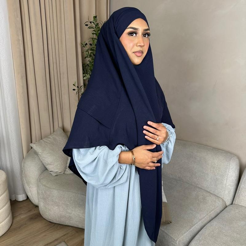 Khimar and balloon sleeve Abaya set BLUE 3