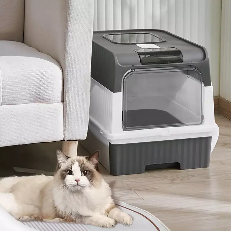 XLarge Cat Litter Box Self Cleaning Pan Drawer Anti-Splashing Cat Potty Tray 2