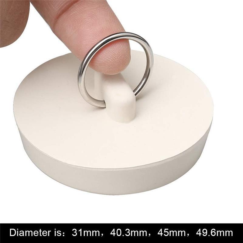 4 Pcs Bath Plugs,Sink Plug Rubber Drain Stopper Kitchen Sink Plug with Hanging Ring for Bathtub,Bathroom (4 Sizes) Set Pack 1