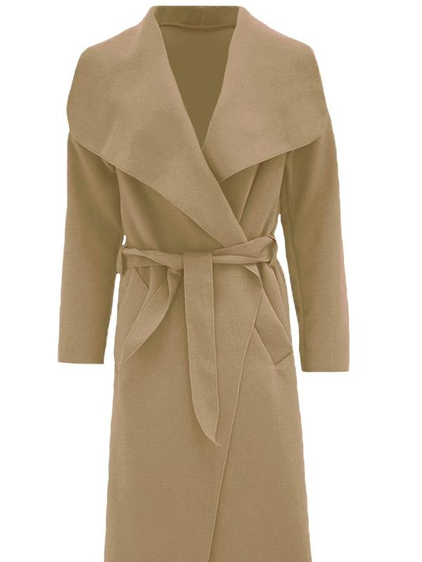 Womens Long Waterfall Italian Duster Coat  Belted Trench Jacket Winter Cardigan Size 8-22. Fit Womenswear Black Comfy Lightweight Long Sleeves Party Tops celebrity style winter Ladies Underwear Lady Outerwear Comfort Longsleeves Minimalist 3
