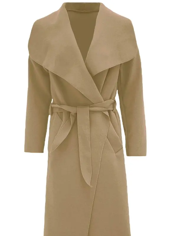 Womens Long Waterfall Italian Duster Coat  Belted Trench Jacket Winter Cardigan Size 8-22. Fit Womenswear Black Comfy Lightweight Long Sleeves Party Tops celebrity style winter Ladies Underwear Lady Outerwear Comfort Longsleeves Minimalist 3