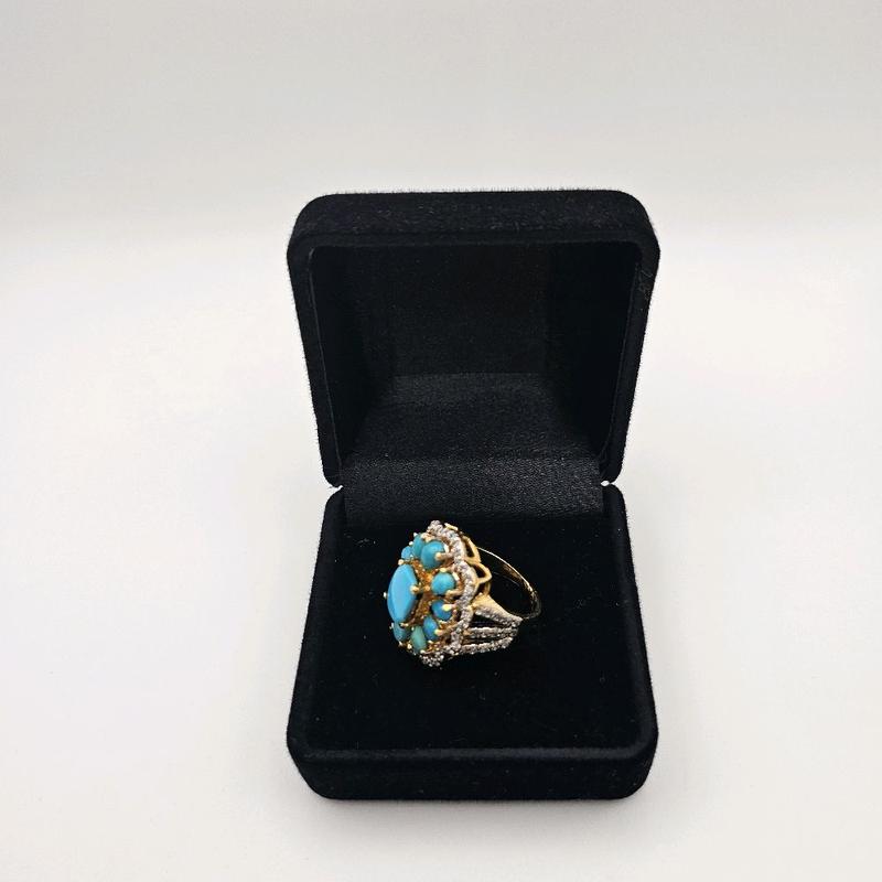 Turquoise Ring for Women - NaurattanSilver with Zircon Studs and Handcrafted Design 1