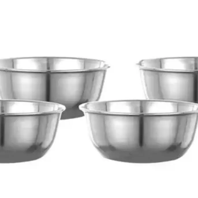 4 PCs 10cm Stainless Steel Bowl Katori Set for Serving Snacks and Curry Pudding - Tableware 1