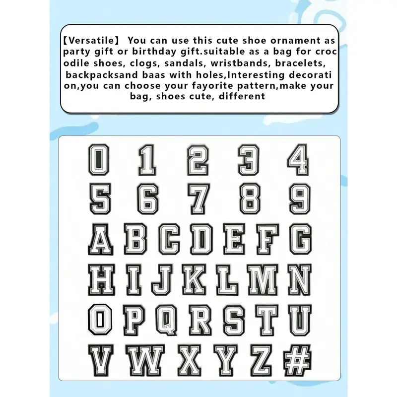 GrinLab 1pc Black To School Letter Shoe DIY Decor Accessories, Suitable For Students, Gift For Friends, Applicable To Clogs, Garden Shoes, Sandals, Summer Platform Shoes, Fashionable Shoe Accessories Footwear Comfort 4
