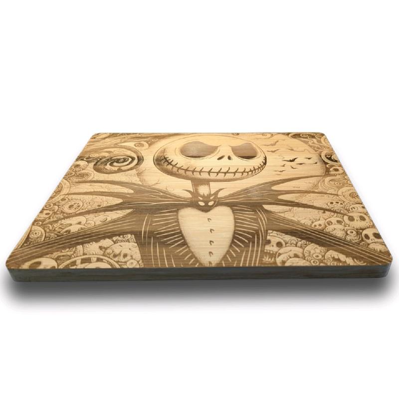 jack skellington inspired laser engraved Bamboo chopping cutting . kitchenware Knives worktop protection tableware home decor gift ideas choppingboards cuttingboard culinary tools houshold wooden and Lightweight tray board heat protector 2