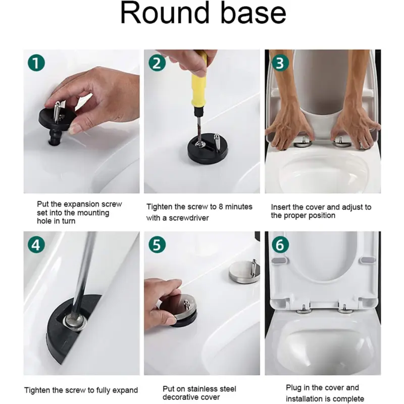 Luxury Square Toilet Seat Heavy Duty White Soft Close Top Quick Release Hinges 3