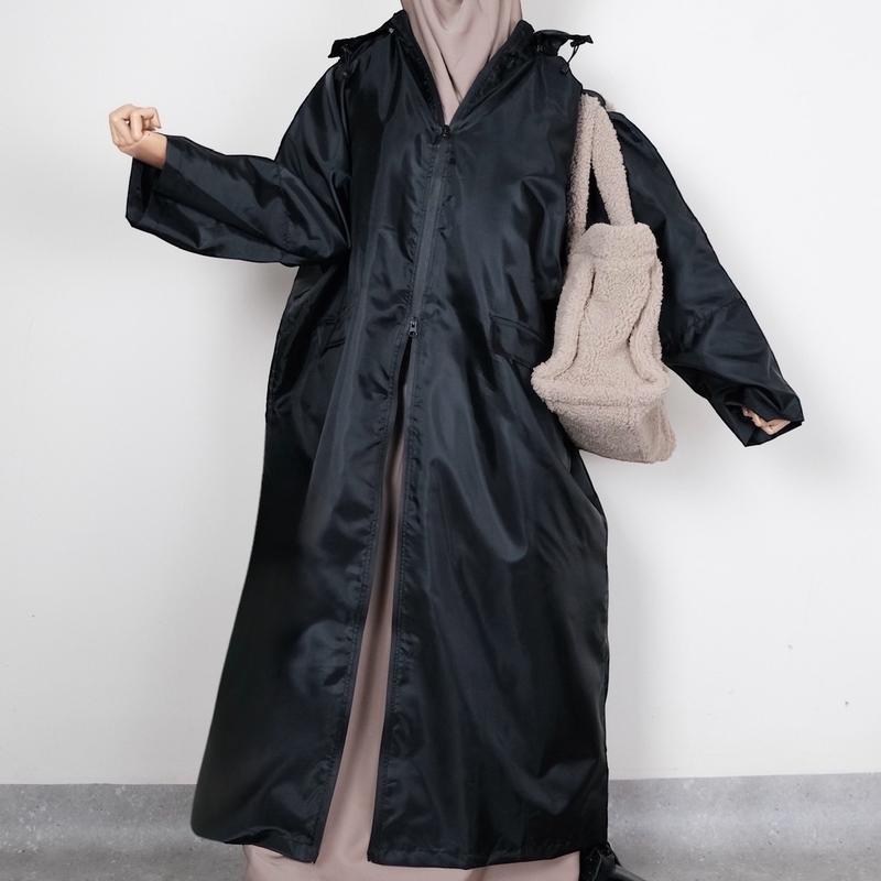 Winter edition Bisht Abaya Raincoat 100% Waterproof with fur lining | Abaya jacket, butterfly abaya, winter abaya 9