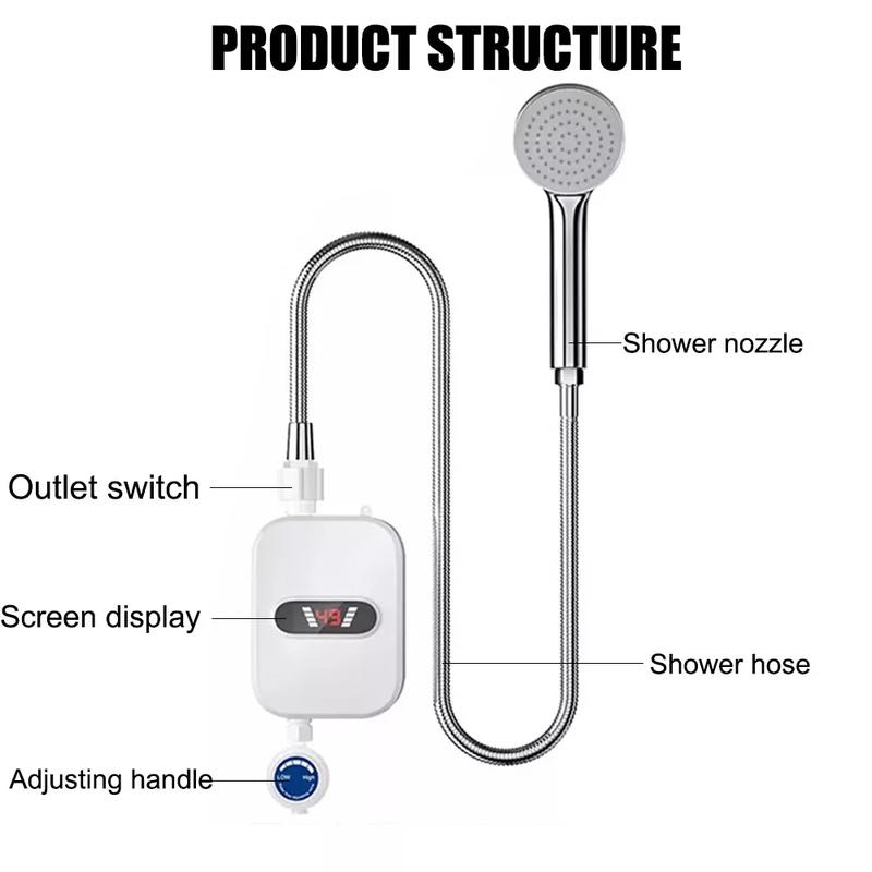 3500W Tankless Hot Water Heater Shower Electric Portable Instant Boiler Bathroom 5