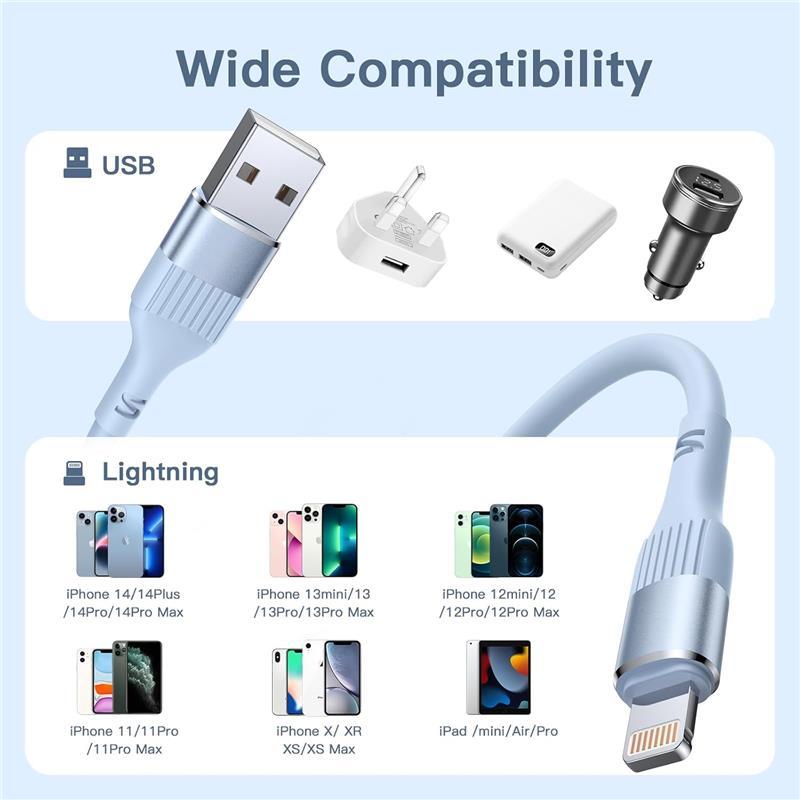 iPhone Charger，3PACK 6FT/1.8M MFi Certified iPhone Charger Cable Fast Charge TPE Long iPhone Charging Cable Compatible with iPhone 14 13 12 11 Pro Max Pro XS X XR 8 7 6 Durable Cellphone 4