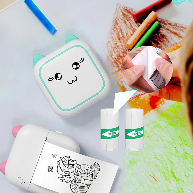 Product Introduction of 【UK SELLER Delivered within 48H】5/10 Rolls Mini Pocket Printer Sticker Paper for Bluetooth Portable Printer Peripage, Self-Adhesive Mini Printer Paper-57x25mm clear  sticky journals 10