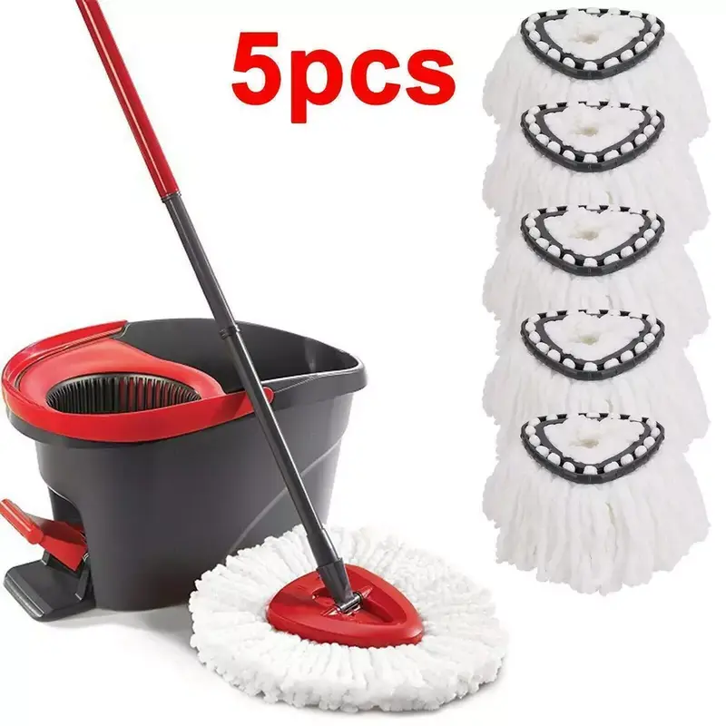 5x Vileda Wring Mopping Replacement Mop Set - Microfibre Refill Heads Cleaning 5