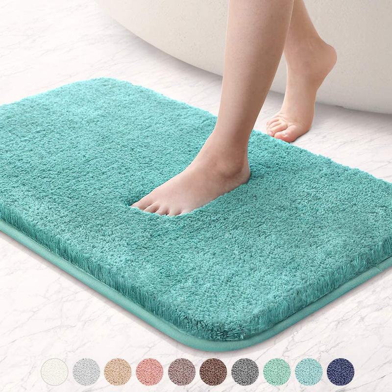 Non Slip Bath Mat Extra Large Shaggy Bathroom Rug Water Absorbent Toilet Mats Fluffy Thick Shower Decor Microfiber 2