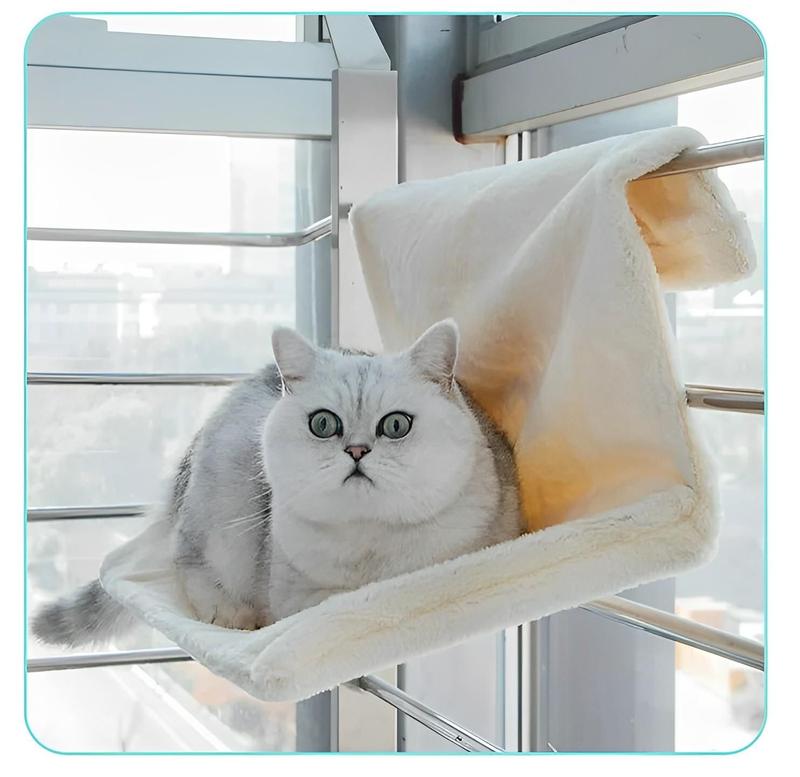 48cm Cat Radiator Bed - Faux Fur Kitten Dog Hammock Puppy Pet Window Cat Bed Dog Bed Sofa Grey Pet Beds Sofas & Mats Dog Bed 7