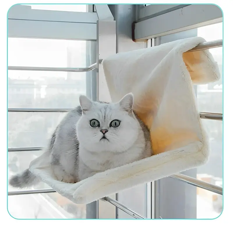 48cm Cat Radiator Bed - Faux Fur Kitten Dog Hammock Puppy Pet Window Cat Bed Dog Bed Sofa Grey Pet Beds Sofas & Mats Dog Bed 6
