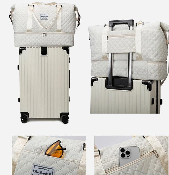 UK Seller New Large Adult Women Quilted Lux Bag Sport Gym Fitness Bag Holdall Bag Weekend Travel Bag Luggage Storage Bag Tote Bag Fitness Bag Handbag Gym bag 3