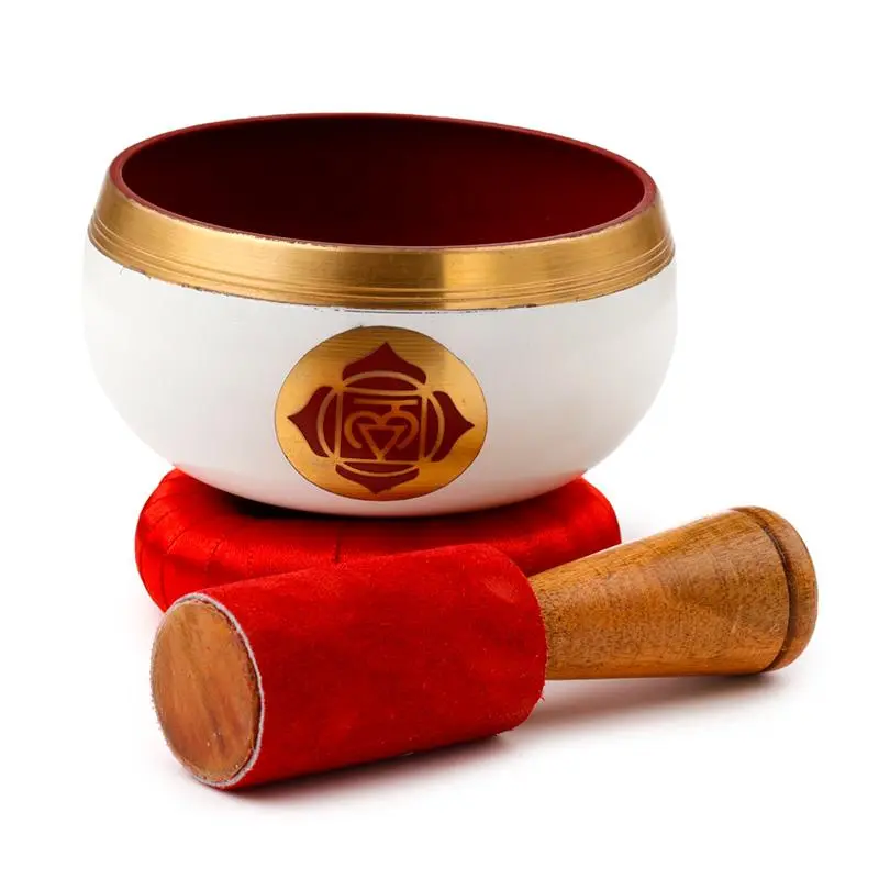 Root Chakra Healing Singing Bowl – Metal Sound Therapy Bowl with Cushion & Stick 2