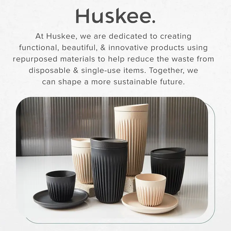 HUSKEE Coffee Cup with Lid 8 oz Natural Coffee Mug Tumbler for Car Home Office work Gym Beverage Drinkware Portable Reusable Washable 5